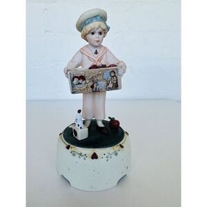 Jan Hagara Michael H3000 Music‎ Box Figurine Plays 'Always' #6865 Vtg 1984 LE